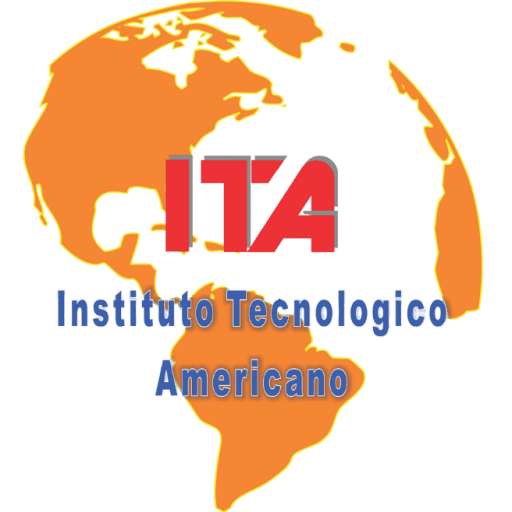 Logo del Instituto Tecnológico Americano con el mapa del continente americano y las siglas ITA en el centro.